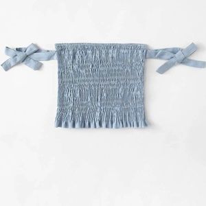 Blue off the shoulder crop top